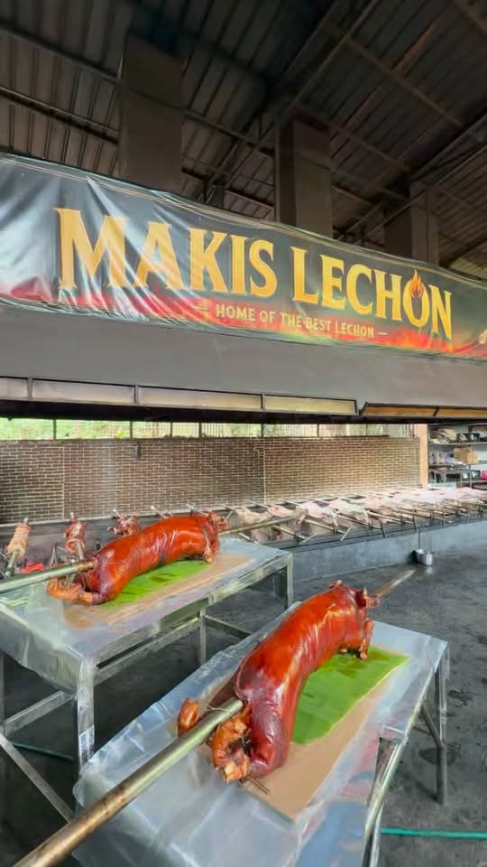 Makis Lechon roasting area with whole lechon